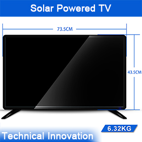 6.32KG 32Inch LED Display Solar Powered TV with 13.2Ah Lithium Battery Built-in